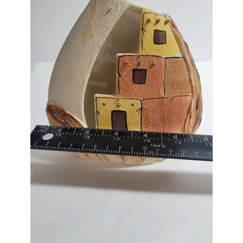Sunshine Klay Kraft‎ Tucson AZ Candle Holder Southwestern Pottery Painted Signed